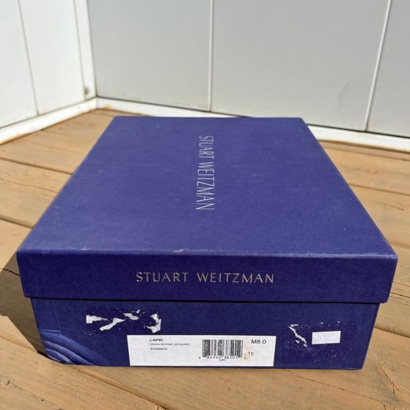 STUART WEITZMAN Tropical Green Wedge Sandals - Picture 6 of 6